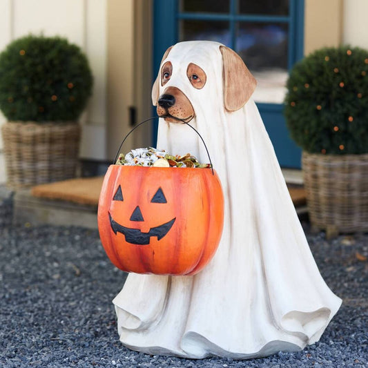 (🎃Halloween Hot Sale 50% OFF🎃) OUTDOOR LIFE-SIZE GHOST DOG CANDY BOWL